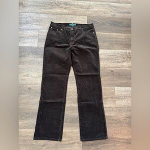Lauren Ralph Lauren jeans.  Women’s size 14. Dark brown corduroy type fabric.